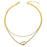 18K Gold-Plated Double Layered Necklace - Trendsi - Flyclothing LLC