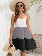 Color Block Spaghetti Strap Cover-Up Dress - Trendsi - Flyclothing LLC