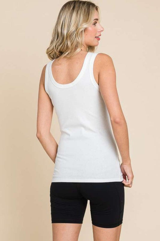 Culture Code Full Size Ribbed Scoop Neck Tank - Trendsi