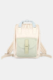 Himawari Contrast Waterproof Canvas Backpack Bag with Round Label - Trendsi