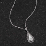 .37 Ct Tear Drop Rhodium Pendant Necklace with CZ - JGI - Flyclothing LLC