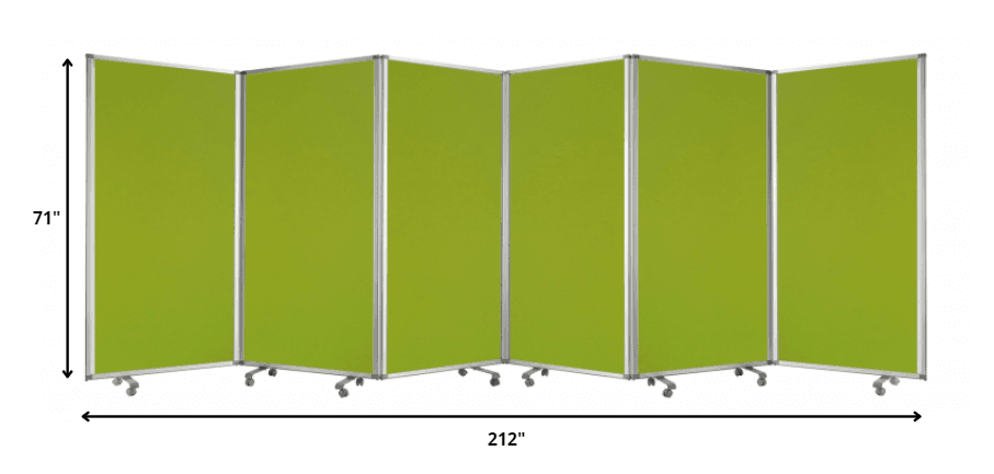 212 X 1 X 71 Green Metal 6 Panel Screen - Homeroots - Flyclothing LLC