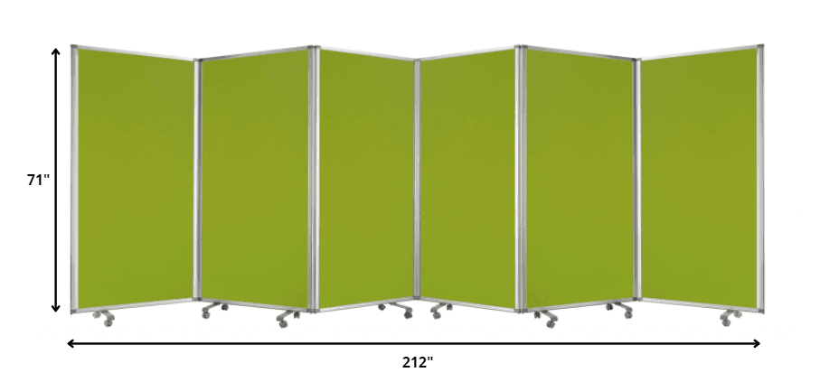 212 X 1 X 71 Green Metal 6 Panel Screen - Homeroots - Flyclothing LLC