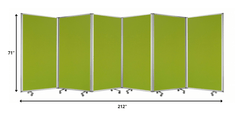 212 X 1 X 71 Green Metal 6 Panel Screen