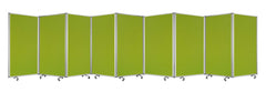 318" X 1" X 71" Green, Metal, 9 Panel, Screen