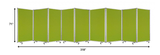 318" X 1" X 71" Green, Metal, 9 Panel, Screen - Homeroots - Flyclothing LLC