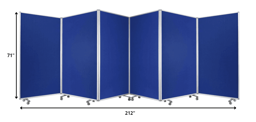 212 X 1 X 71 Blue Metal 6 Panel Screen - Homeroots - Flyclothing LLC