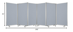 212 X 1 X 71 Metal Grey 6 Panel Screen