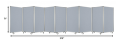 318" X 1" X 71" Metal, Grey, 9 Panel, Screen