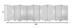 318" X 1" X 71" Clear Metal 9 Panel Resilient Screen