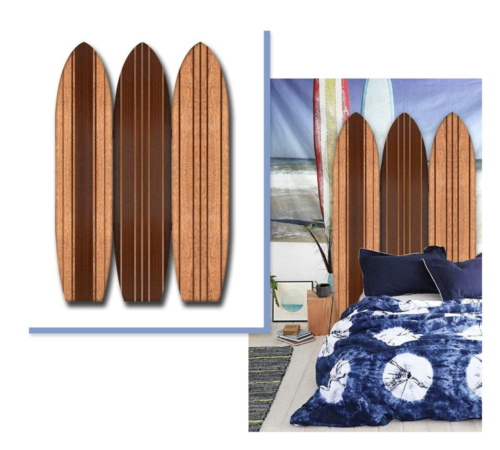 Warm Brown Long Board 3 Panel Room Divider Screen - Homeroots - Flyclothing LLC