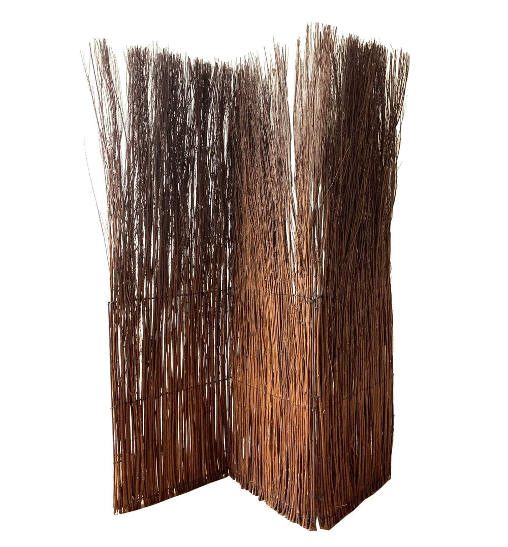 7' Rustic Willow Branch Three Panel Room Divider Screen - Homeroots - Flyclothing LLC