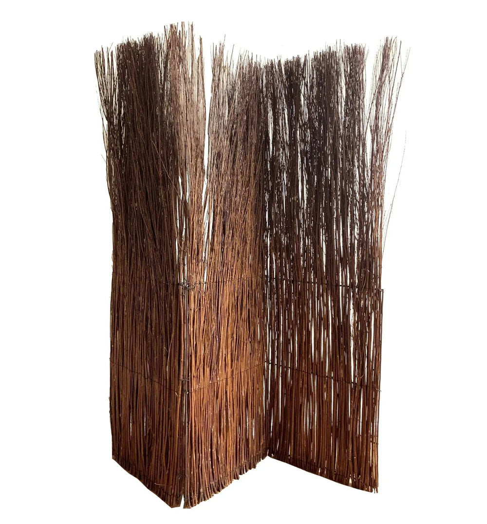 7' Rustic Willow Branch Three Panel Room Divider Screen - Homeroots - Flyclothing LLC
