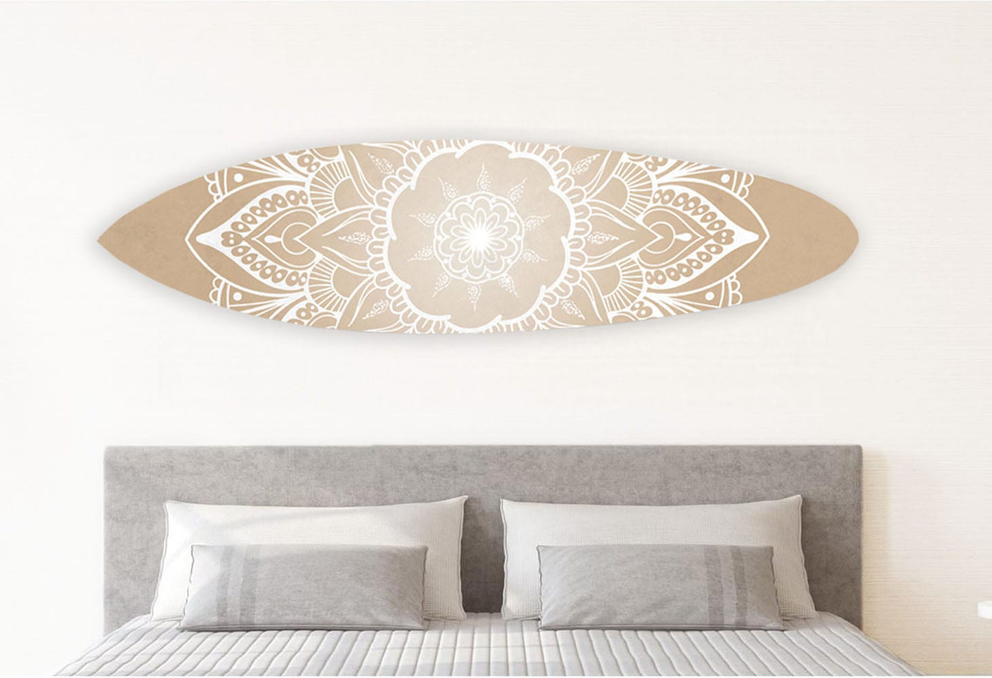 76" X 18" X 1" Wood and Tan Tranquility Surfboard Wall Art - Homeroots - Flyclothing LLC