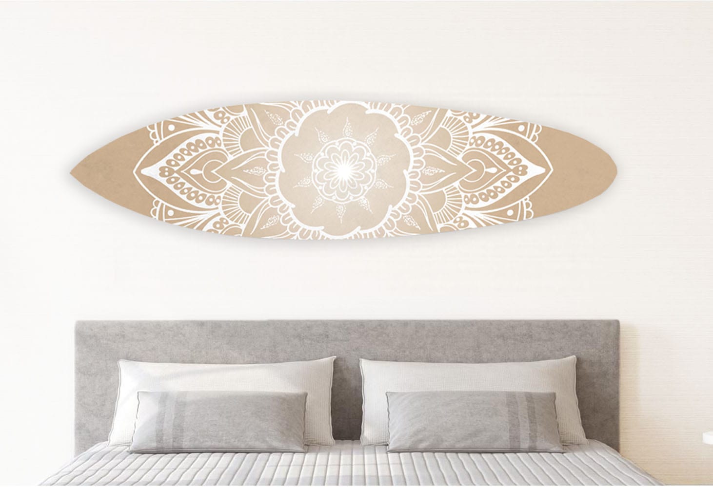 76" X 18" X 1" Wood and Tan Tranquility Surfboard Wall Art - Homeroots - Flyclothing LLC