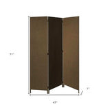 Brown Upholstered 3 Panel Room Divider Screen - Homeroots - Flyclothing LLC