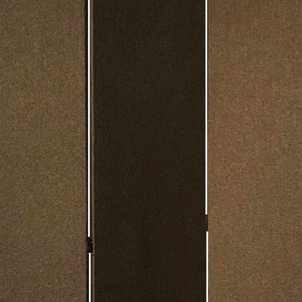 Brown Upholstered 3 Panel Room Divider Screen - Homeroots - Flyclothing LLC
