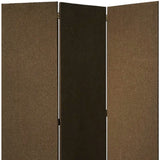Brown Upholstered 3 Panel Room Divider Screen - Homeroots