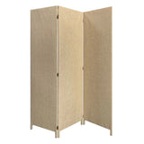 Beige Upholstered 3 Panel Room Divider Screen - Homeroots