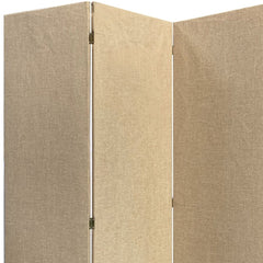 Beige Upholstered 3 Panel Room Divider Screen