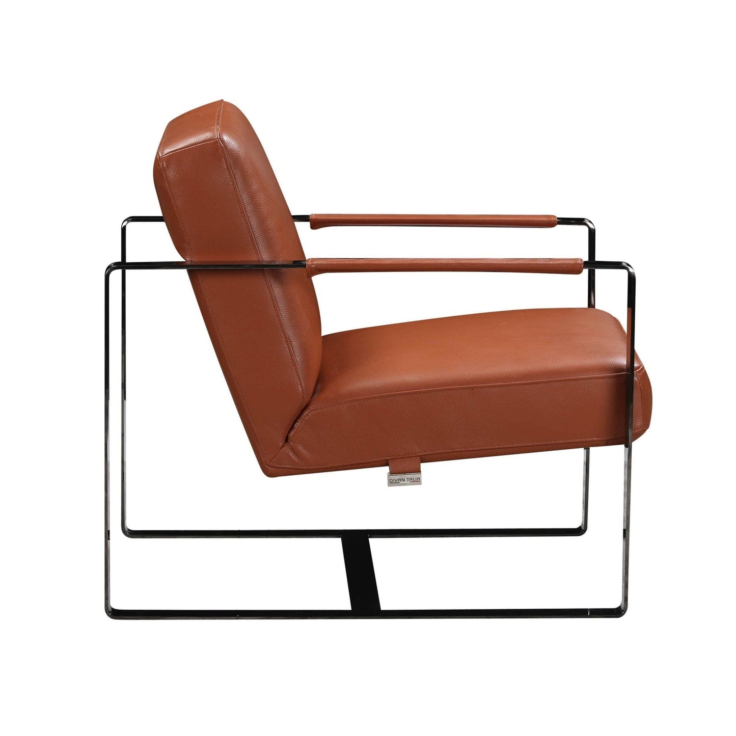 28" Camel And Black Genuine Leather Arm Chair - Homeroots - Flyclothing LLC
