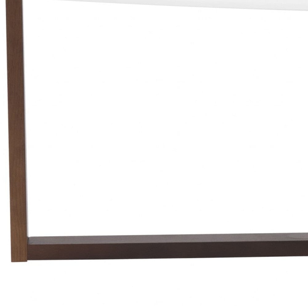 48" White And Brown Wood Triangle Coffee Table - Homeroots