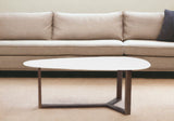 48" White And Brown Wood Triangle Coffee Table - Homeroots