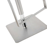 21 " White And Silver Stainless Steel Bar Chair - Homeroots - Flyclothing LLC