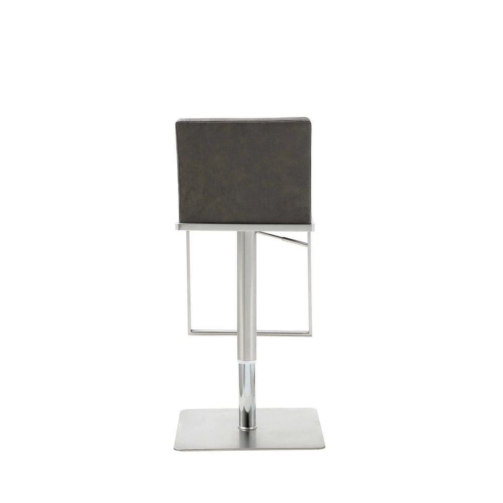 20 " Gray And Silver Stainless Steel Bar Chair - Homeroots - Flyclothing LLC