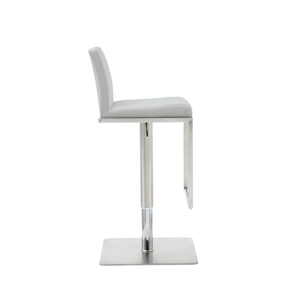 20 " White And Silver Stainless Steel Bar Chair - Homeroots - Flyclothing LLC