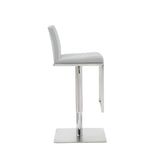 20 " White And Silver Stainless Steel Bar Chair - Homeroots