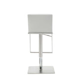 20 " White And Silver Stainless Steel Bar Chair - Homeroots