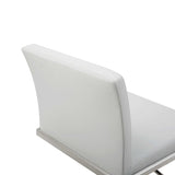 20 " White And Silver Stainless Steel Bar Chair - Homeroots - Flyclothing LLC