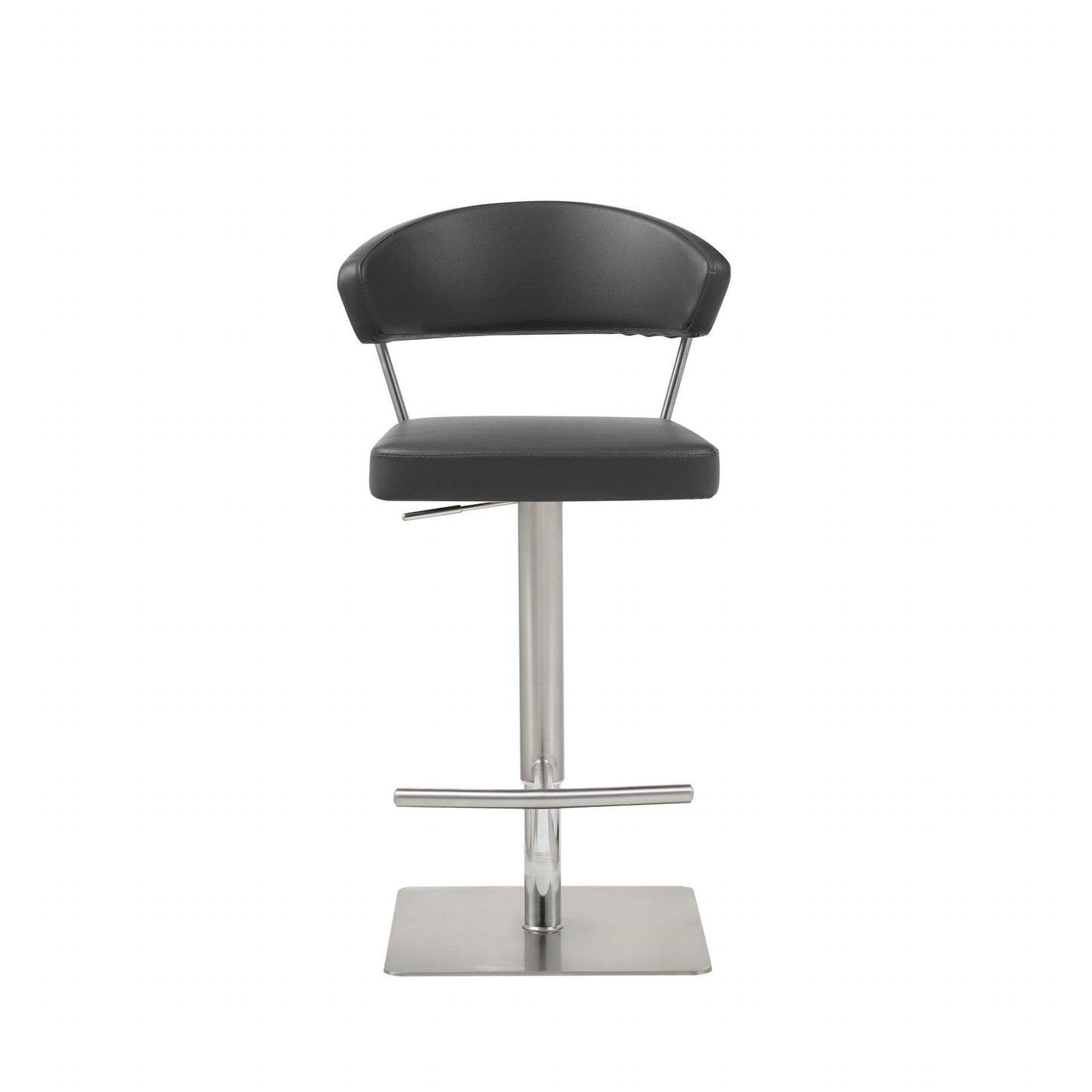 20 " Black And Silver Stainless Steel Bar Chair - Homeroots - Flyclothing LLC