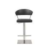 20 " Black And Silver Stainless Steel Bar Chair - Homeroots - Flyclothing LLC