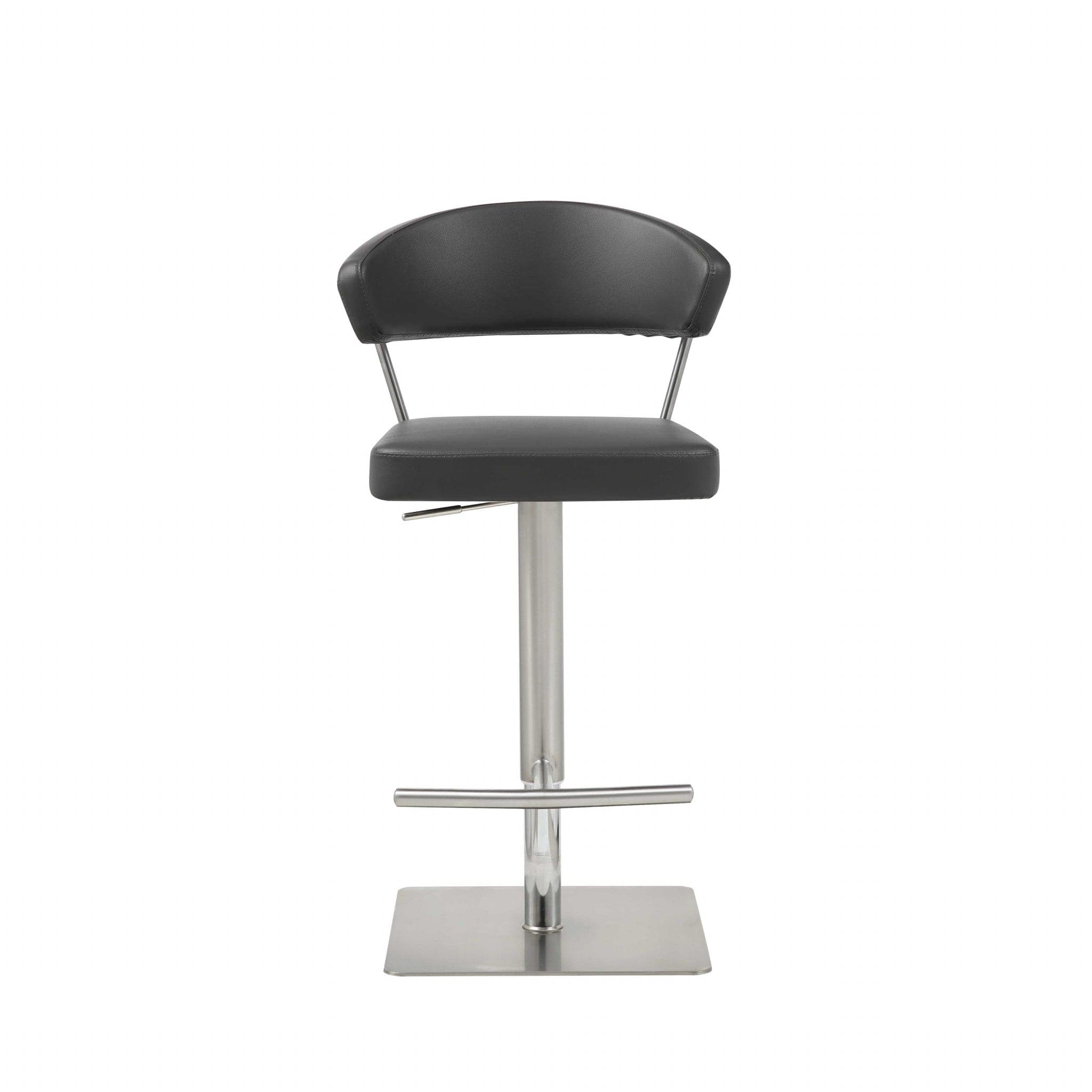 20 " Black And Silver Stainless Steel Bar Chair - Homeroots - Flyclothing LLC