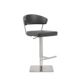 20 " Black And Silver Stainless Steel Bar Chair - Homeroots - Flyclothing LLC