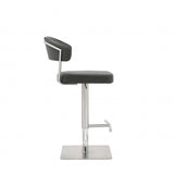 20 " Black And Silver Stainless Steel Bar Chair - Homeroots - Flyclothing LLC