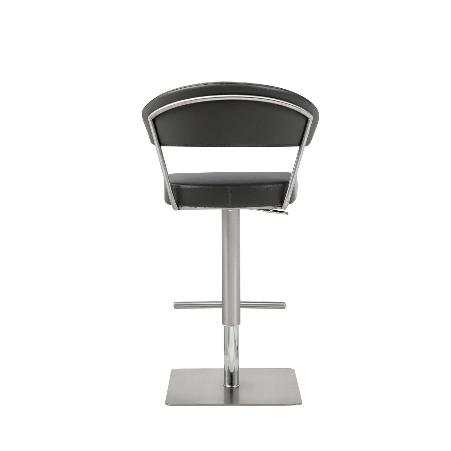 20 " Black And Silver Stainless Steel Bar Chair - Homeroots - Flyclothing LLC