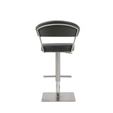 20 " Black And Silver Stainless Steel Bar Chair - Homeroots - Flyclothing LLC