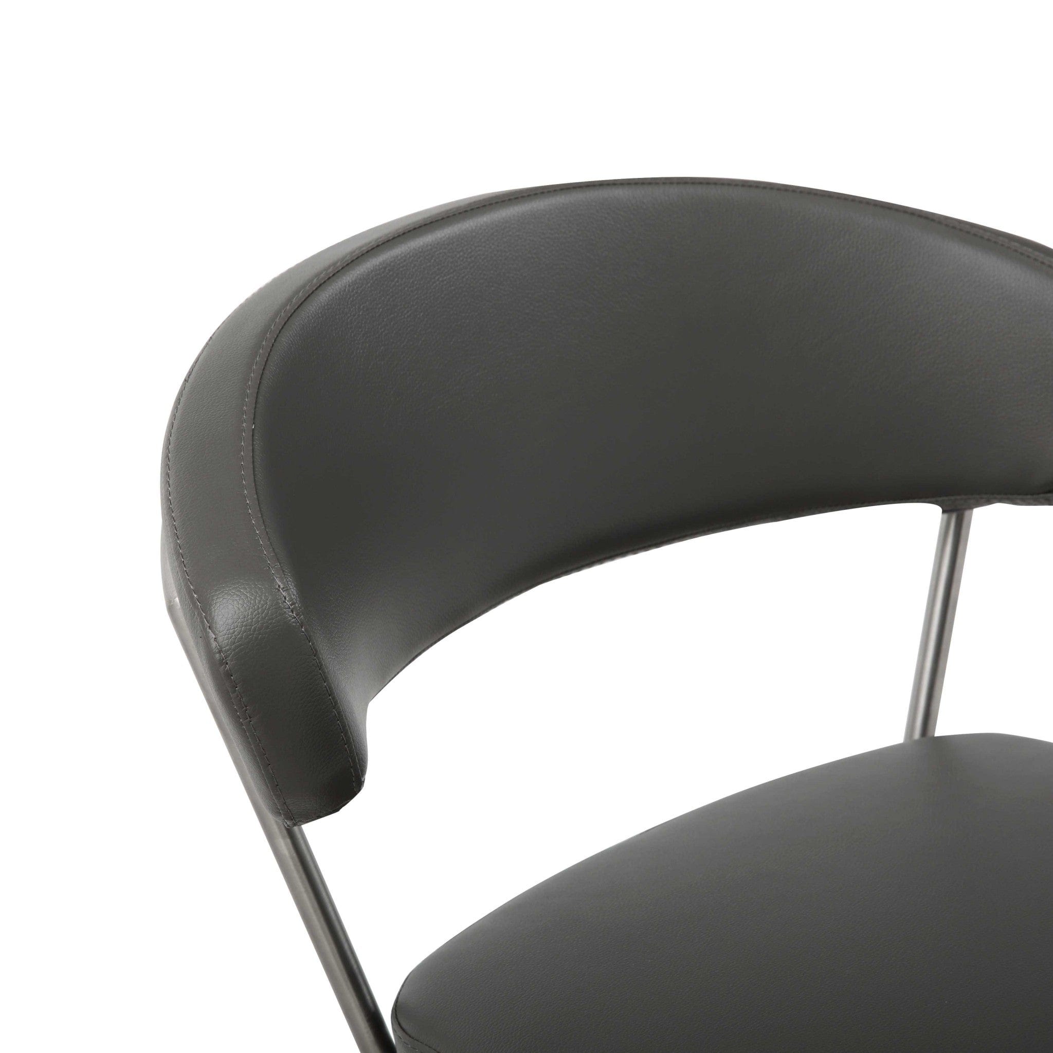 20 " Black And Silver Stainless Steel Bar Chair - Homeroots - Flyclothing LLC