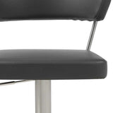 20 " Black And Silver Stainless Steel Bar Chair - Homeroots - Flyclothing LLC