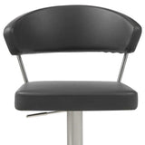 20 " Black And Silver Stainless Steel Bar Chair - Homeroots - Flyclothing LLC