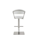 20 " White And Silver Stainless Steel Bar Chair - Homeroots