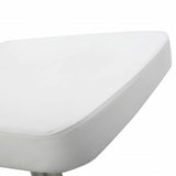 20 " White And Silver Stainless Steel Bar Chair - Homeroots - Flyclothing LLC