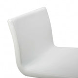 26 " White And Silver Stainless Steel Counter Height Bar Chair - Homeroots - Flyclothing LLC