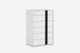 31 X 19 X 47 Gloss White Stainless Steel Drawer Chest - Homeroots - Flyclothing LLC
