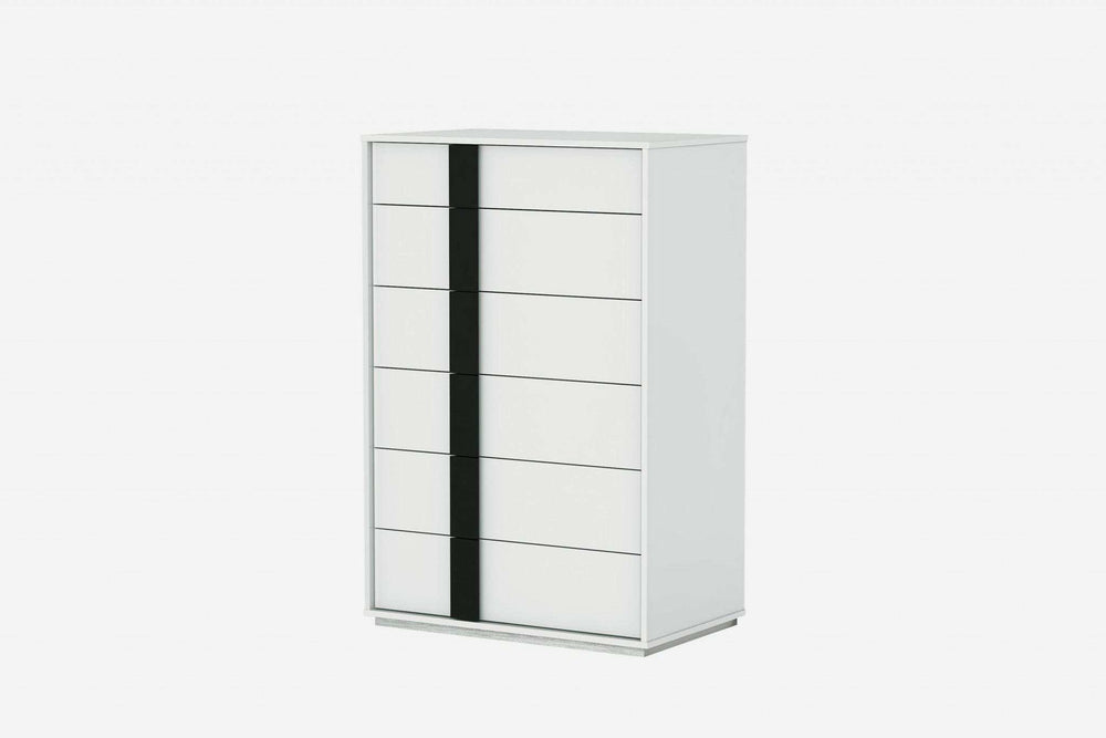 31 X 19 X 47 Gloss White Stainless Steel Drawer Chest - Homeroots - Flyclothing LLC