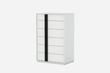 31 X 19 X 47 Gloss White Stainless Steel Drawer Chest - Homeroots