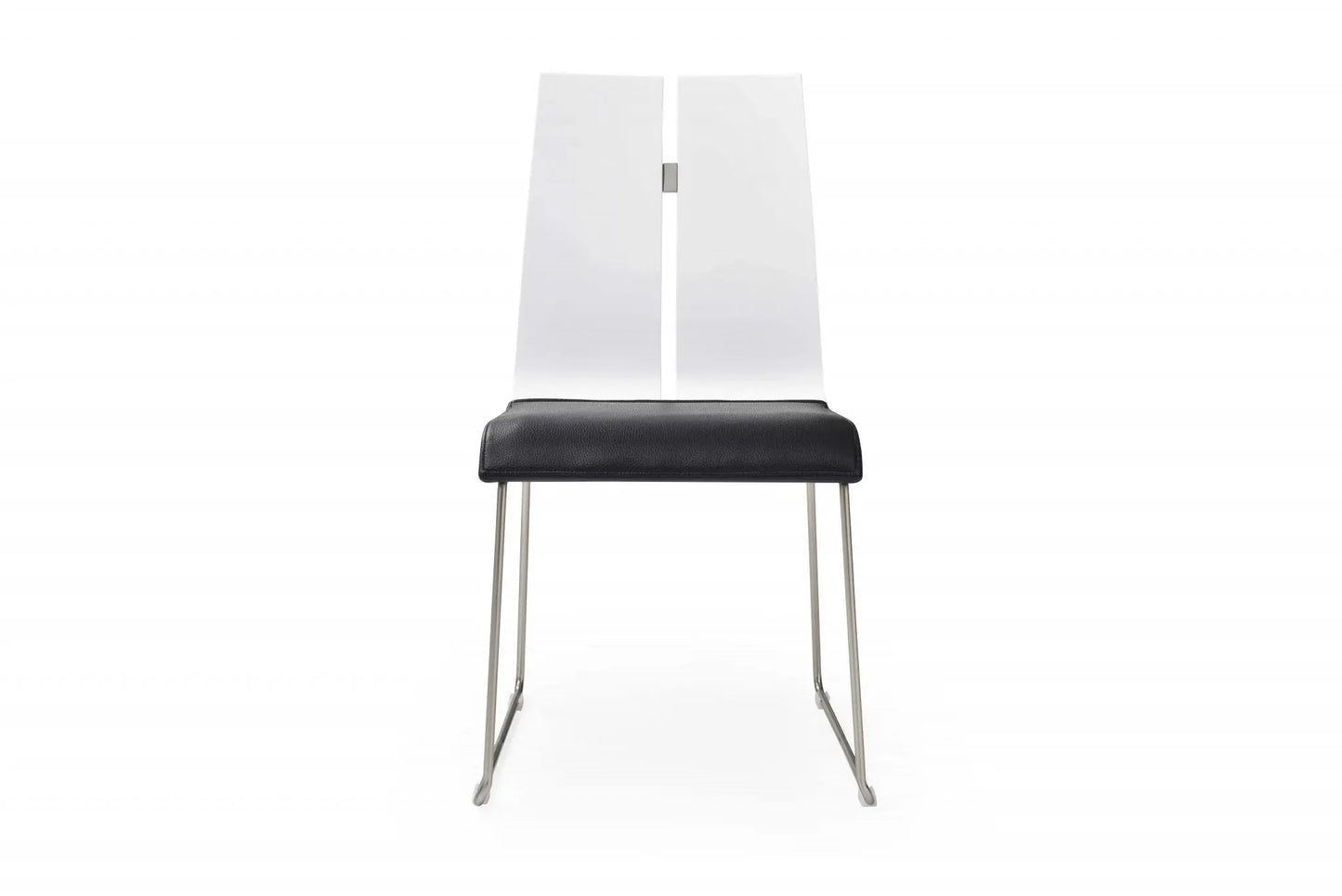 Set of Two Black And Silver Upholstered Faux Leather Dining Side Chairs - Homeroots - Flyclothing LLC